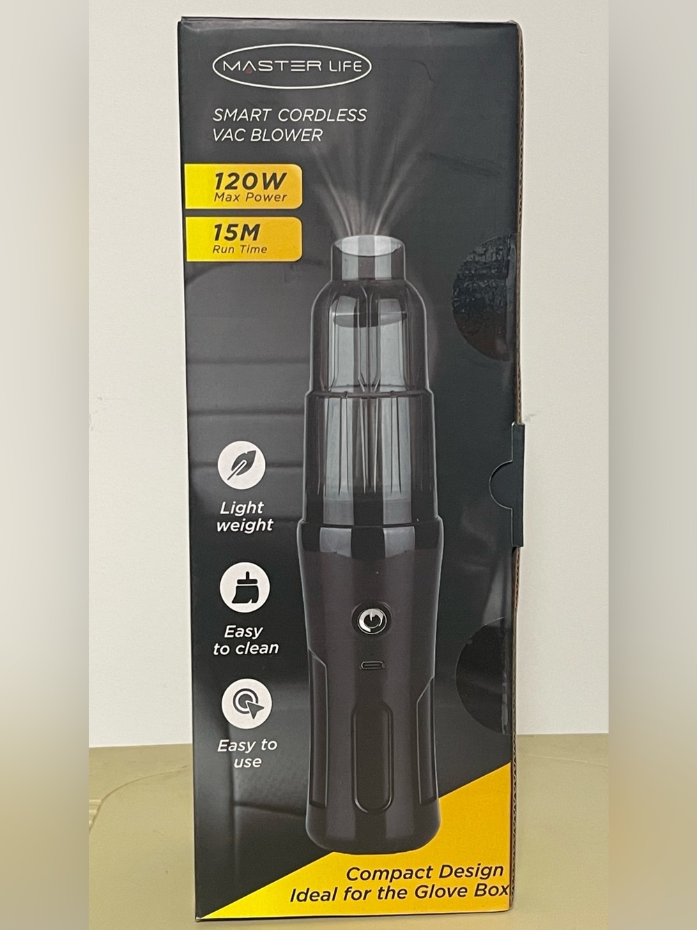MASTERLIFE Black Smart Cordless Vac Blower - Portable 120W
